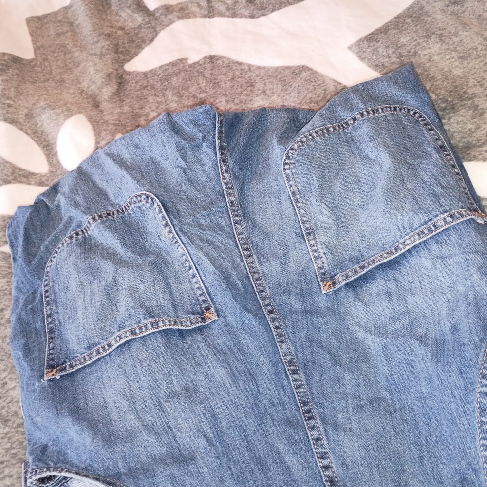 Vintage Y2K Gap Cropped Bibs Overalls Wide Leg S 4 - Picture 5 of 5